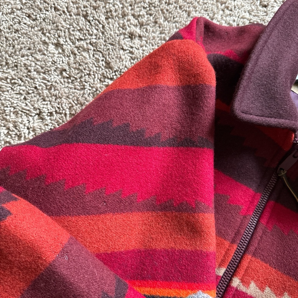 Vintage Pendleton Burgundy Lined Westernwear Jack… - image 8